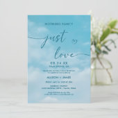 Invitation Minimalist Blue Sky Just Love Casual  (Debout devant)