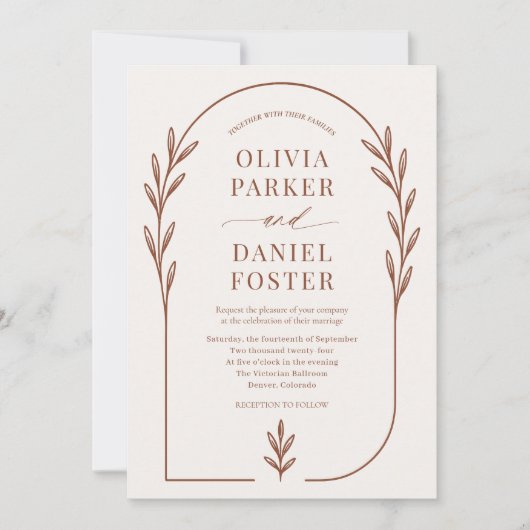 Invitation Minimalist Boho Arch Wedding (Devant)