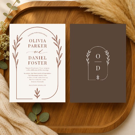 Invitation Minimalist Boho Arch Wedding