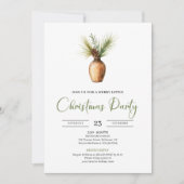 Invitation Minimalist Boho Earthy Watercolor Christmas Invite (Devant)