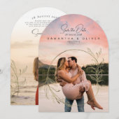 Invitation Minimalist Boho Photo Save the Date (Devant / Derrière)