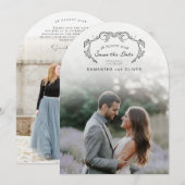 Invitation Minimalist Boho Photo Save the Date (Devant / Derrière)