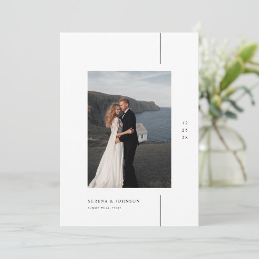 Invitation Minimalist Boho Photo Wedding (Debout devant)