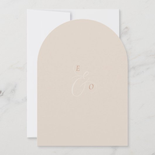 Invitation Minimalist Boho Sand Copper Script Wedding (Dos)