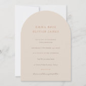 Invitation Minimalist Boho Sand Copper Script Wedding (Devant)