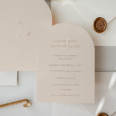 Invitation Minimalist Boho Sand Copper Script Wedding