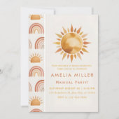 Invitation Minimalist Boho Sunshine & Rainbow Friendship (Devant)