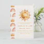 Invitation Minimalist Boho Sunshine & Rainbow Friendship (Debout devant)