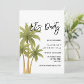 Invitation Minimalist Boho Tropical Summer Adult Birthday (Debout devant)