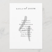 Invitation Minimalist Bold Wedding Table Number 4 Card (Dos)