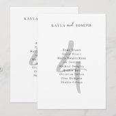 Invitation Minimalist Bold Wedding Table Number 4 Card (Devant / Derrière)