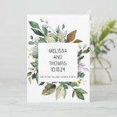 Invitation Minimalist Botanical Save The Date Announcement (Debout devant)