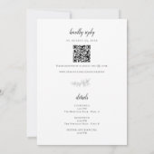 Invitation Minimalist Botanical Wedding Elegant QR Code (Dos)