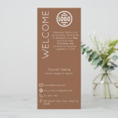 Invitation Minimalist Brown Church Connection Card (Debout devant)