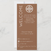 Invitation Minimalist Brown Church Connection Card (Devant)