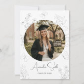 Invitation Minimalist Butterfly Floral Graduation Invite (Dos)