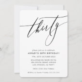 Invitation MINIMALIST Calligraphie chic 30e anniversaire (Devant)