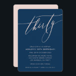 Invitation MINIMALIST Calligraphie chic 30ème parti navy blus<br><div class="desc">par kat massard / WWW.SIMPLYSWEETPAPERIE.COM Aimez le design,  mais aimeriez voir quelques changements - un autre jeu de couleurs,  un produit,  ajouter une photo ou adapté pour une autre occasion - pas de souci contactez-moi,  kat@simplysweetPAPERIE.com Je suis heureux de vous aider!</div>