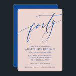 Invitation MINIMALIST Calligraphie chic 40ème partie bleu blu<br><div class="desc">par kat massard / WWW.SIMPLYSWEETPAPERIE.COM Aimez le design,  mais aimeriez voir quelques changements - un autre jeu de couleurs,  un produit,  ajouter une photo ou adapté pour une autre occasion - pas de souci contactez-moi,  kat@simplysweetPAPERIE.com Je suis heureux de vous aider!</div>