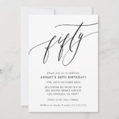Invitation MINIMALIST Calligraphie chic 50e anniversaire (Devant)