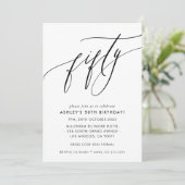 Invitation MINIMALIST Calligraphie chic 50e anniversaire (Debout devant)