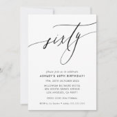 Invitation MINIMALIST Calligraphie chic 60e anniversaire (Devant)