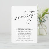 Invitation MINIMALIST Calligraphie chic élégant 70e anniversa (Debout devant)
