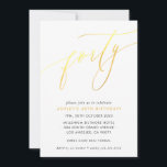 Invitation MINIMALIST Calligraphie chic or 40e anniversaire<br><div class="desc">par kat massard / WWW.SIMPLYSWEETPAPERIE.COM Aimez le design,  mais aimeriez voir quelques changements - un autre jeu de couleurs,  un produit,  ajouter une photo ou adapté pour une autre occasion - pas de souci contactez-moi,  kat@simplysweetPAPERIE.com Je suis heureux de vous aider!</div>