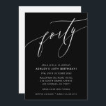 Invitation MINIMALIST Calligraphie élégant chic 40e anniversa<br><div class="desc">par kat massard / WWW.SIMPLYSWEETPAPERIE.COM Aimez le design,  mais aimeriez voir quelques changements - un autre jeu de couleurs,  un produit,  ajouter une photo ou adapté pour une autre occasion - pas de souci contactez-moi,  kat@simplysweetPAPERIE.com Je suis heureux de vous aider!</div>
