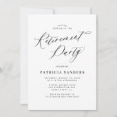 Invitation Minimalist calligraphy script retirement party (Devant)