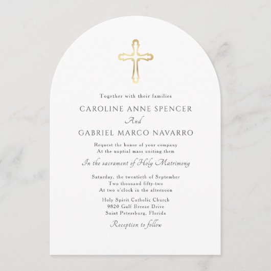 Invitation Minimalist Catholic Mass Wedding (Devant)