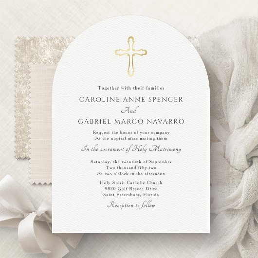 Invitation Minimalist Catholic Mass Wedding