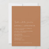 Invitation Minimalist Chic Terracotta Script Photo Wedding (Devant)