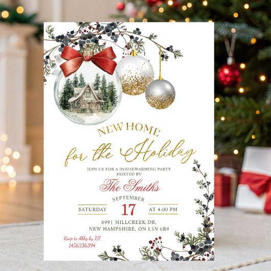Invitation Minimalist Christmas Ornament Housewarming Party