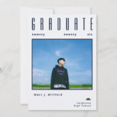 Invitation Minimalist class of 2026 Photo Graduation  (Devant)