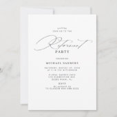 Invitation Minimalist classic calligraphy retirement party (Devant)