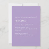 Invitation Minimalist Classic Elegant Lavender Graduation (Dos)