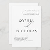 Invitation Minimalist Classic Wedding | Elegant Typography (Devant / Derrière)