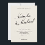 Invitation Minimalist Classy Black and Ivory Wedding<br><div class="desc">Create your own custom wedding invitations in a minimalist elegant style. Add your personalized details of your wedding day in modern typography with names in classic script design.</div>