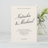 Invitation Minimalist Classy Black and Ivory Wedding (Debout devant)