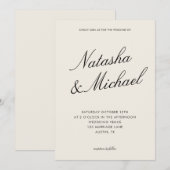 Invitation Minimalist Classy Black and Ivory Wedding (Devant / Derrière)