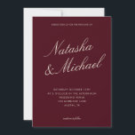 Invitation Minimalist Classy Burgundy Wedding<br><div class="desc">Create your own custom wedding invitations in a minimalist elegant style. Add your personalized details of your wedding day in modern typography with names in classic script design.</div>