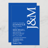 Invitation Minimalist Cobalt Blue Ocean Blue Wedding (Devant / Derrière)