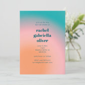 Invitation Minimalist Colorful Retro Aesthetic Bat Mitzvah  (Debout devant)
