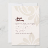 Invitation Minimalist Cream Burgundy Elegant Damask Wedding (Devant)