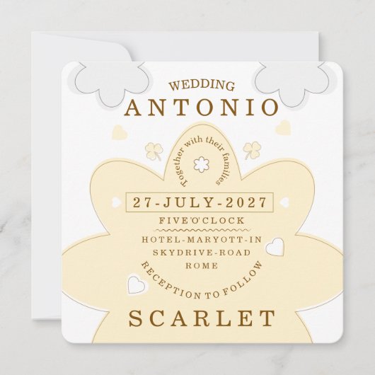 Invitation Minimalist Cute vibe Wedding And Modern Aesthetic (Devant)