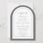 Invitation Minimalist Dark Gray and White Arch Wedding (Dos)