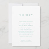 Invitation MINIMALIST design anniversaire chic menthe vert (Devant)
