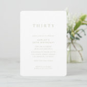 Invitation MINIMALIST design anniversaire chic moderne sauge (Debout devant)