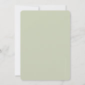 Invitation MINIMALIST design anniversaire chic moderne sauge (Dos)